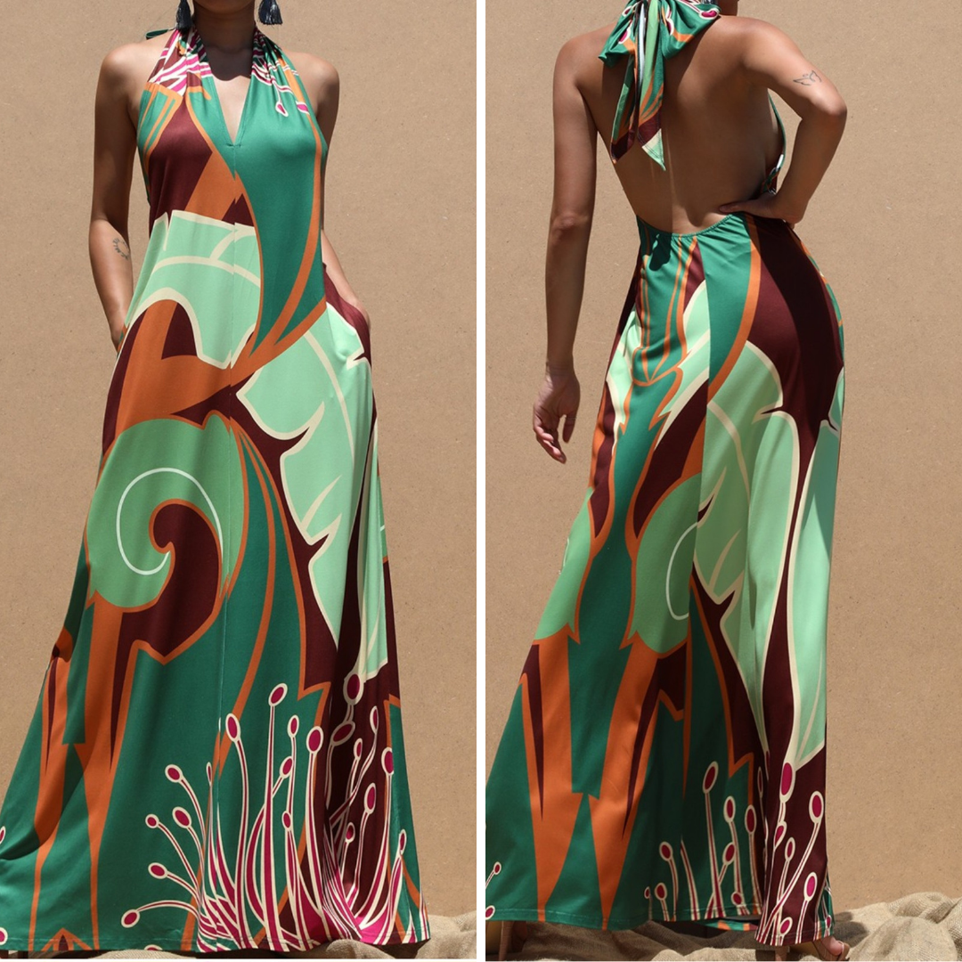 The "Ivy Halter Maxi" Dresses