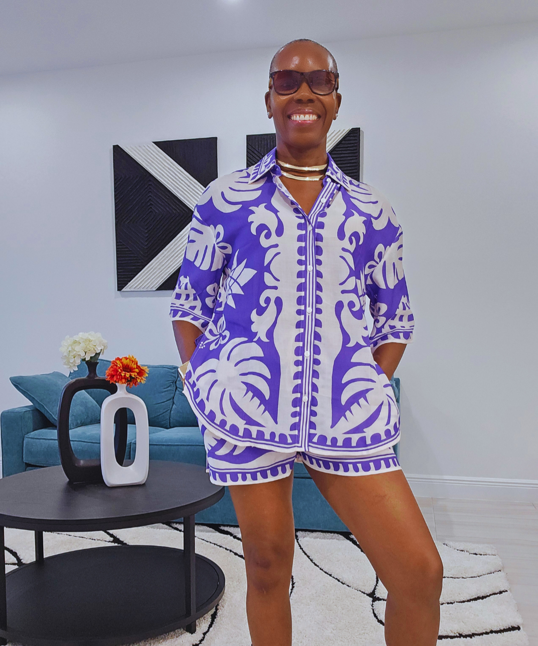 The "Montego" Shorts Sets (Purple Blue)
