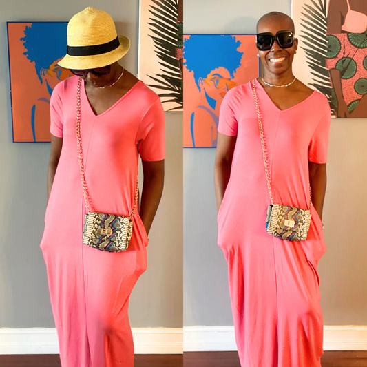 The "Long V-Neck Maxi Dress" (Sale)