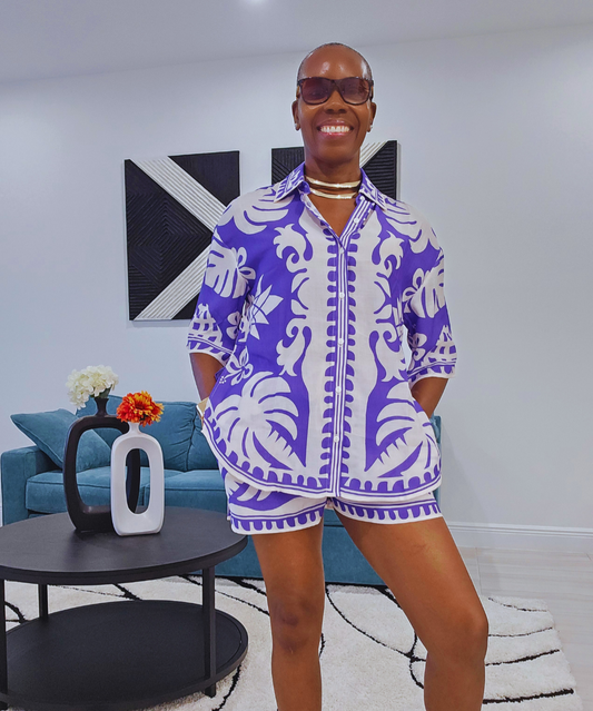 The "Montego" Shorts Sets (Purple Blue)